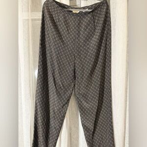 Talbots Black and Gray Geometric Silk Pants